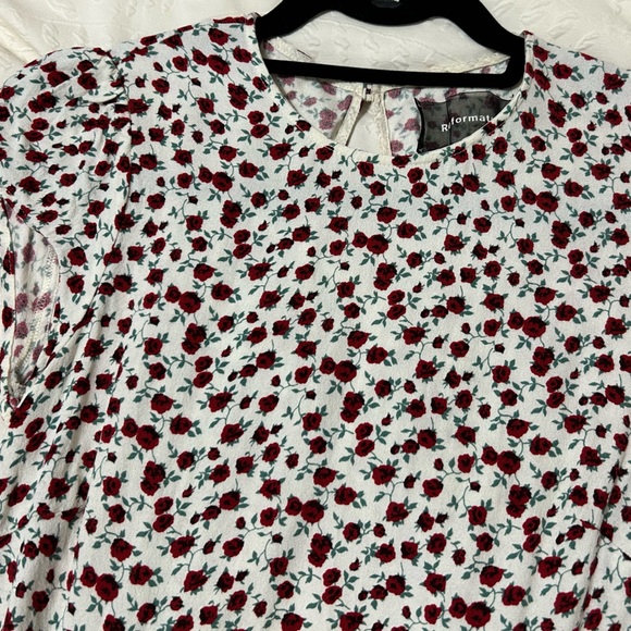 Reformation Gavin Dress Cream Marion Rose Print Size 4 - Picture 8 of 8